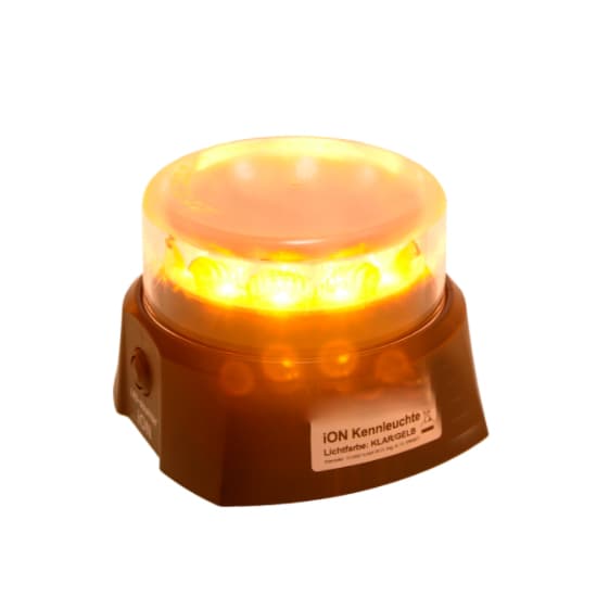 LED-AKKU-Rundumleuchte ECE-R65 mit Magnetfuß - klar-gelb