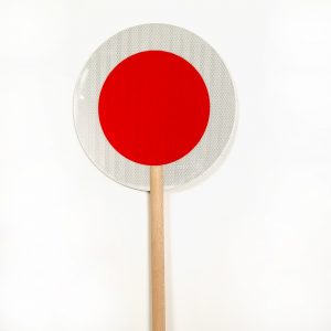Signalstab rot/grün mit Holz-Stiel
