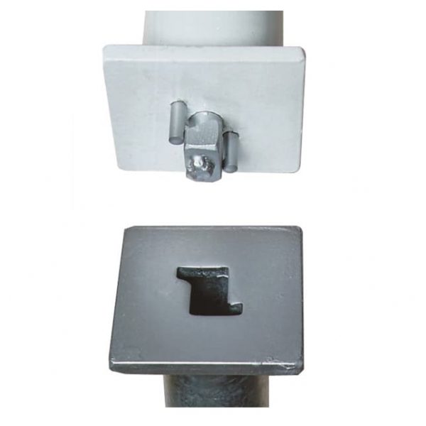 Parat B Absperrpfosten / herausnehmbarer Sperrpfosten – vierkant – Stahl 70×70/2 mm