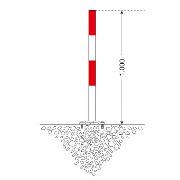 Parat B Absperrpfosten / herausnehmbarer Sperrpfosten – rund – Stahl Ø 60/2 mm