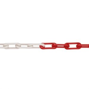 Sperrkette – Nylon MNK-Güte 6 – rot–weiß – 6 mm