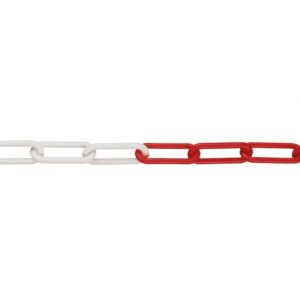 Sperrkette – Polyethylen M-POLY-Sicht 6 – rot-weiß – 6 mm