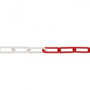 Sperrkette – Polyethylen M-POLY-Sicht 8 – rot–weiß – 8 mm