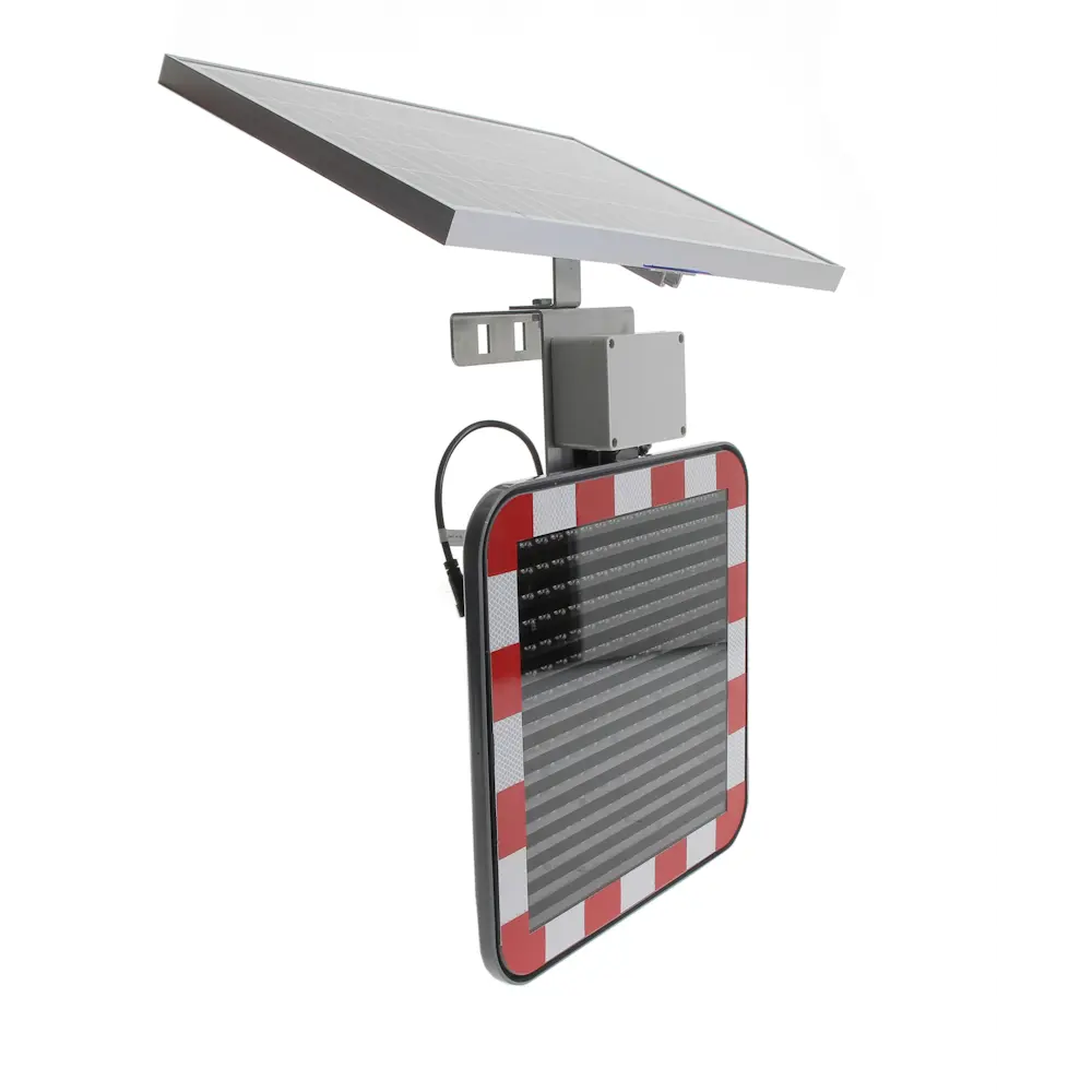 Geschwindigkeitsanzeige VISO RADAR400 mit Solar Panel seitlich Ansicht